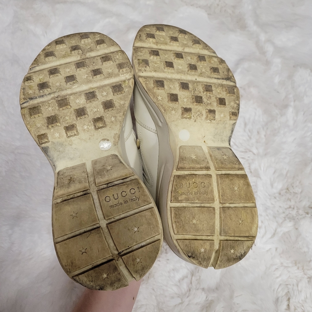 Gucci woman’s Rython Vintage logo leather sneakers Size 37 7 - Picture 7 of 14